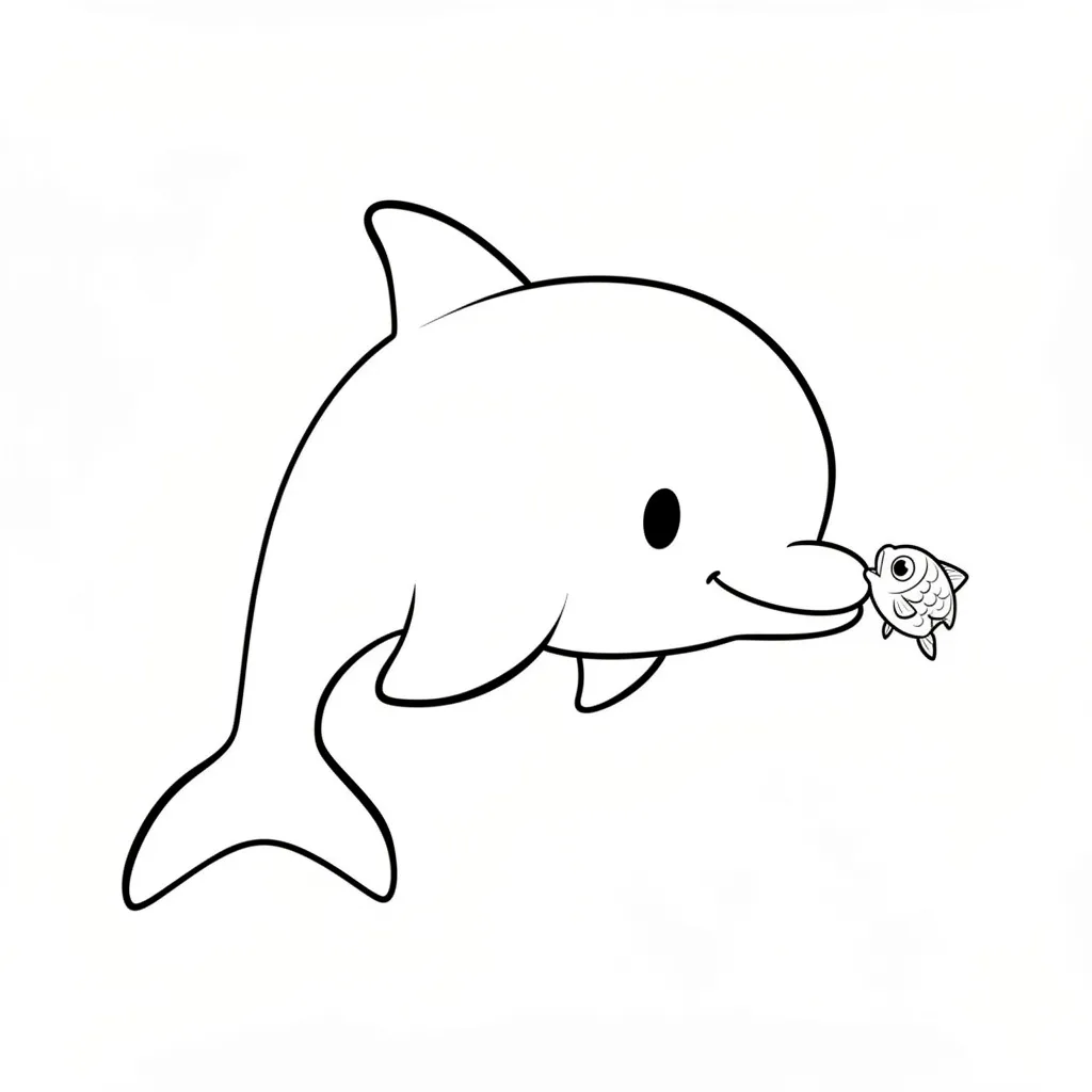 Дельфин играет с рыбкой