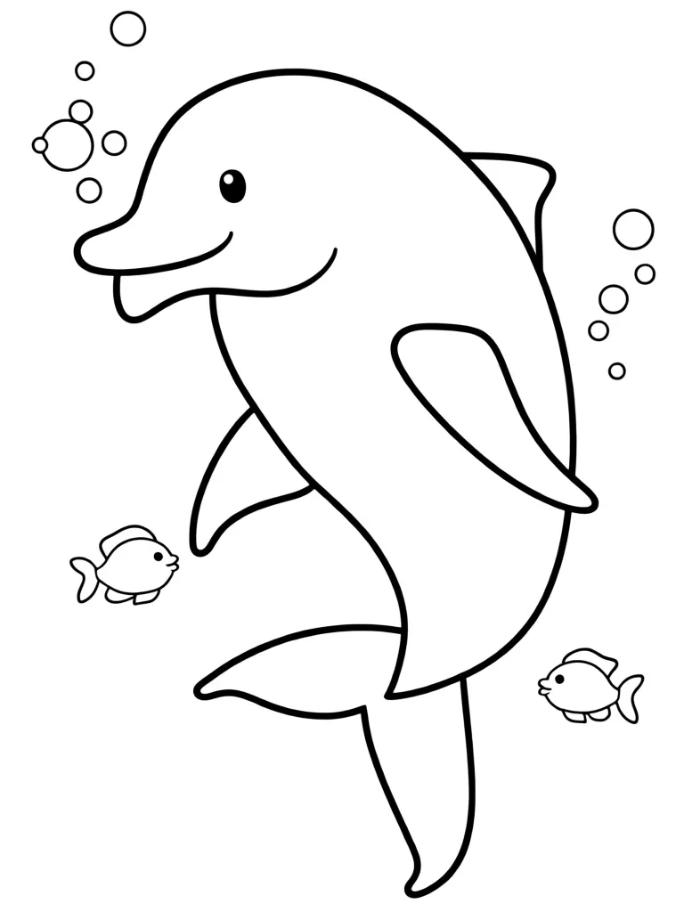 Дельфин плавает с рыбами