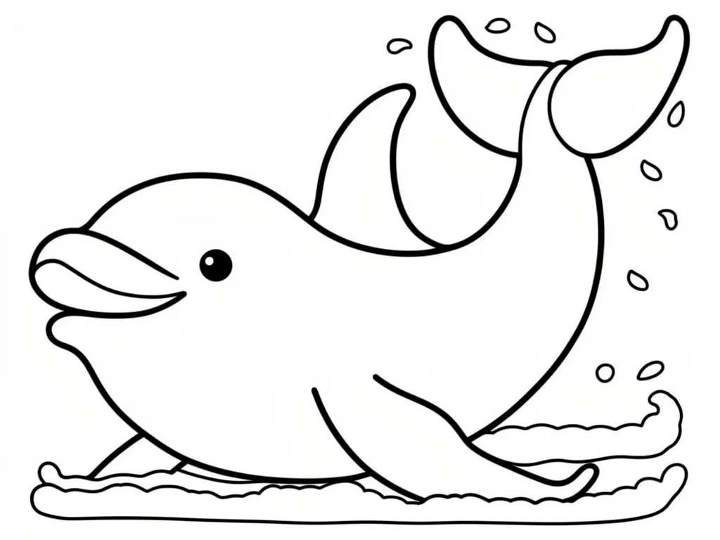 Дельфин плещется в воде