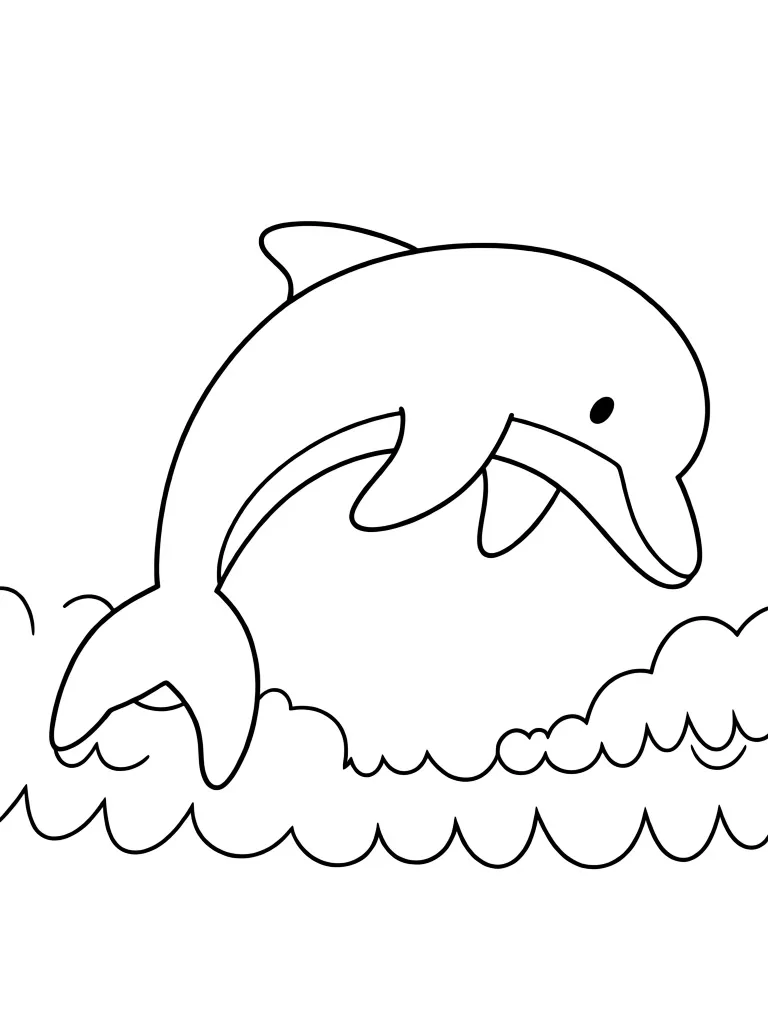 Дельфин прыгает по волнам