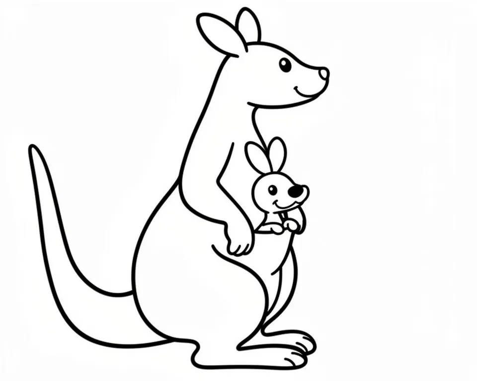 Детеныш кенгуру в сумке у мамы