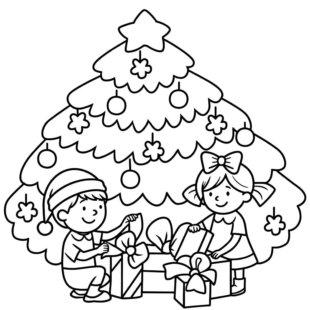 Дети открывают подарки