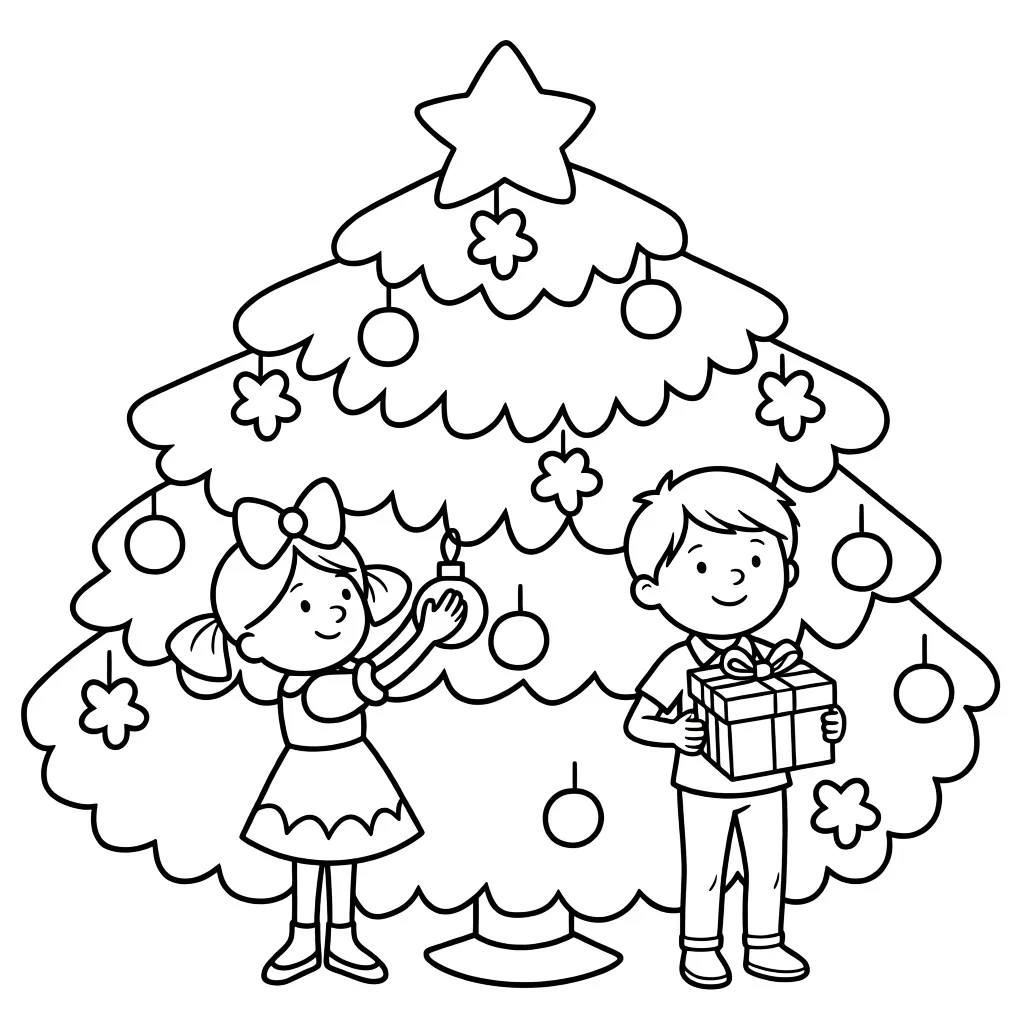 Дети у новогодней елки