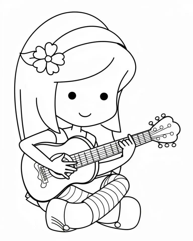 Девочка играет на гитаре