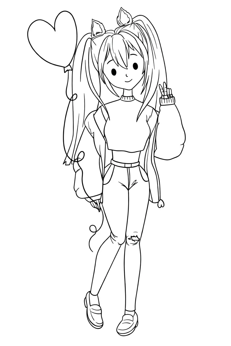 Девочка с шариком в виде сердца