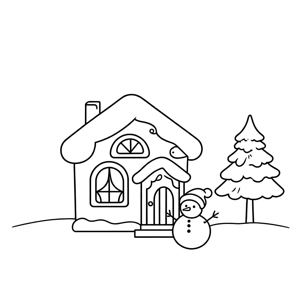 Дом деда мороза зимой