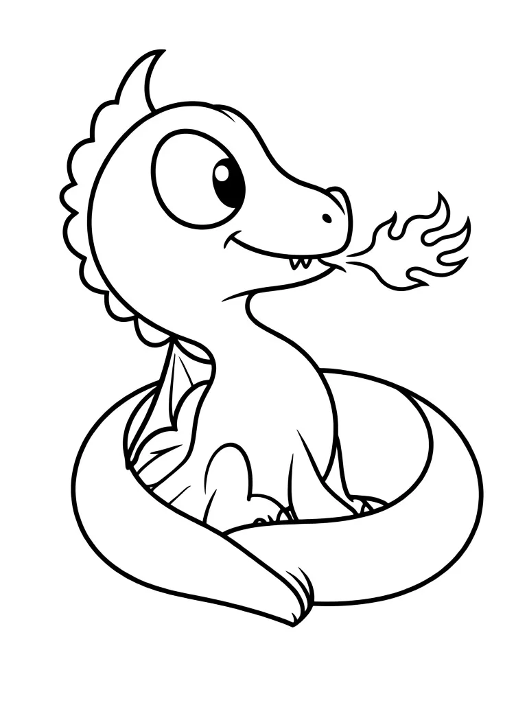 Дракончик извергает пламя