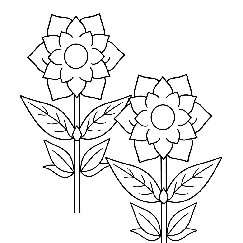 Два пышных цветочка