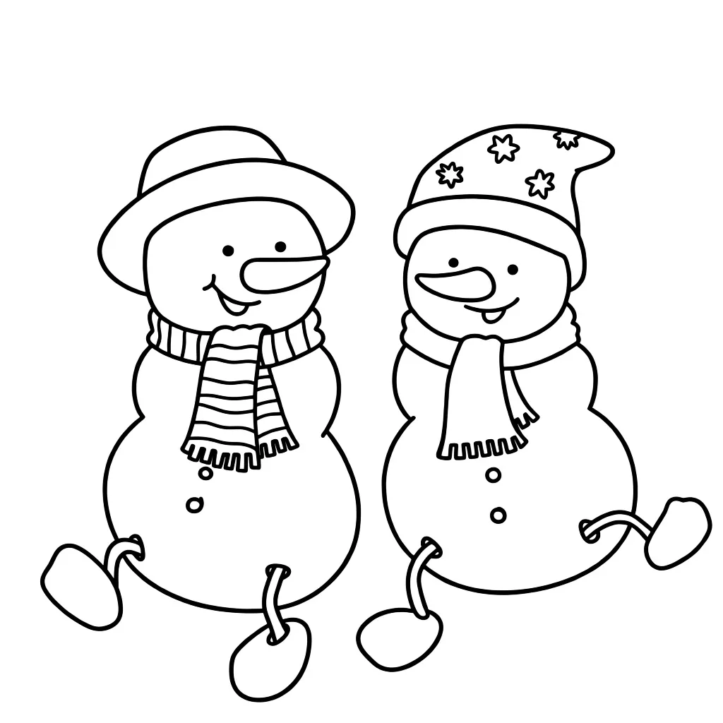 Два веселых снеговика