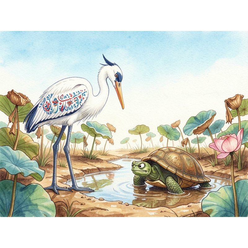 Две цапли и черепаха