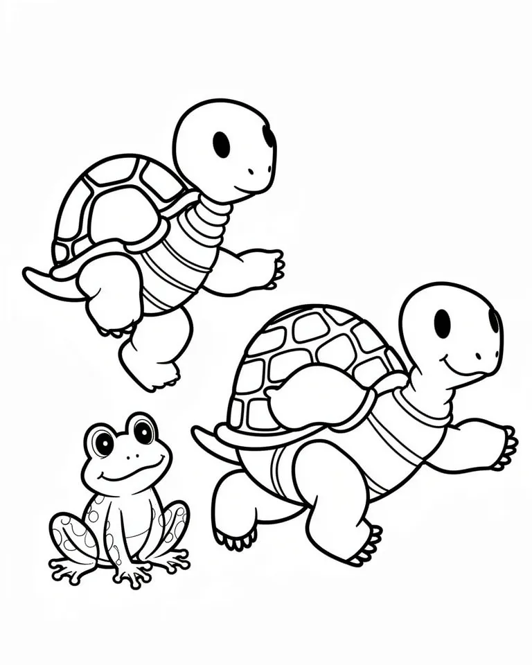 Две черепахи и лягушка