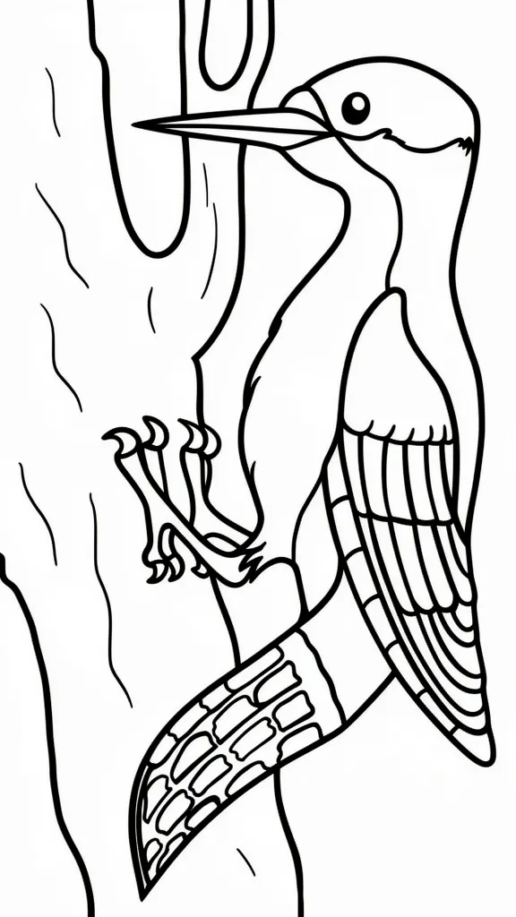 Дятел долбит кору