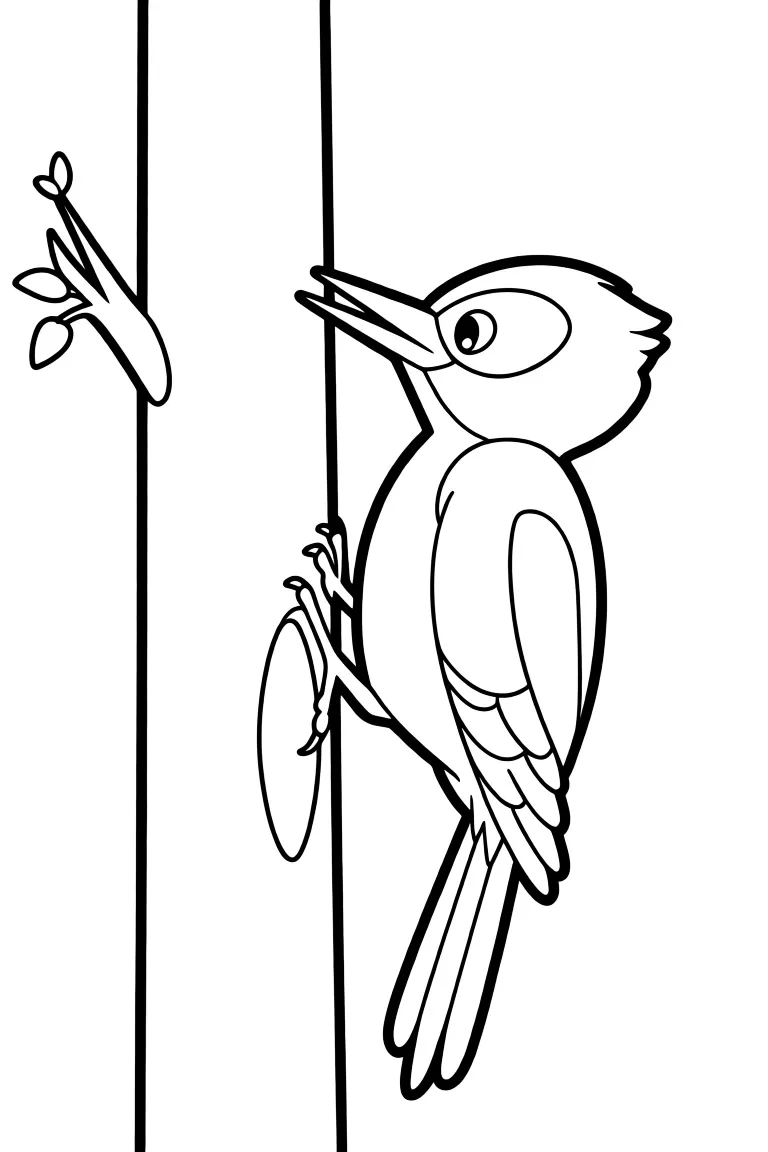 Дятел на дереве