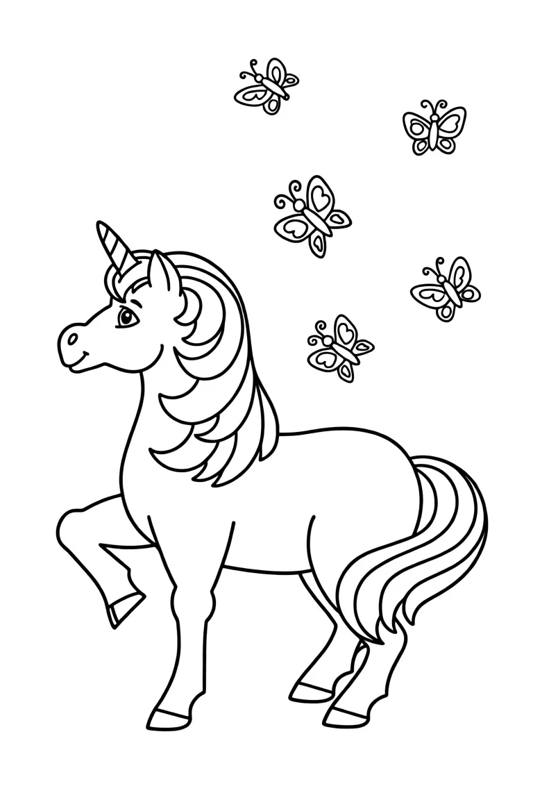 Единорог и бабочки