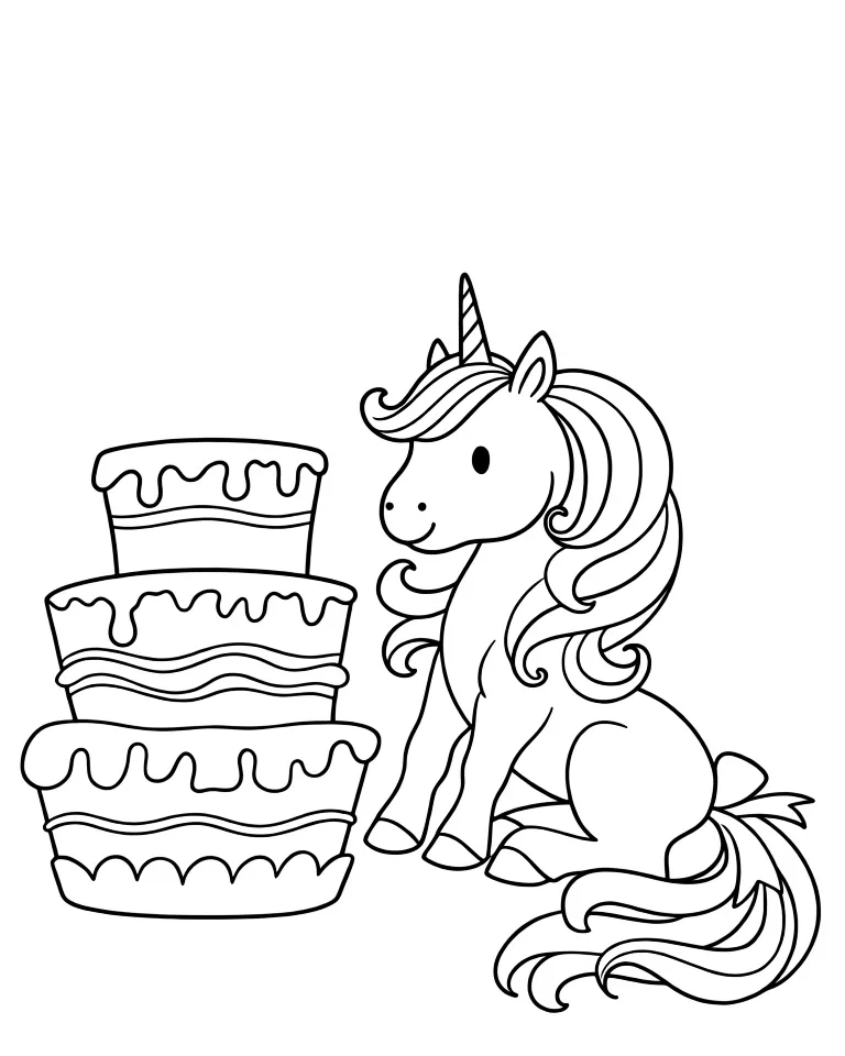Единорог и огромный торт