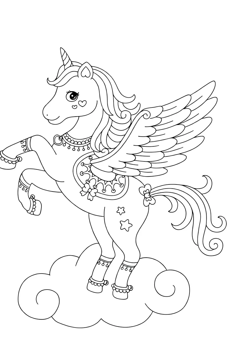 Единорог с украшениями