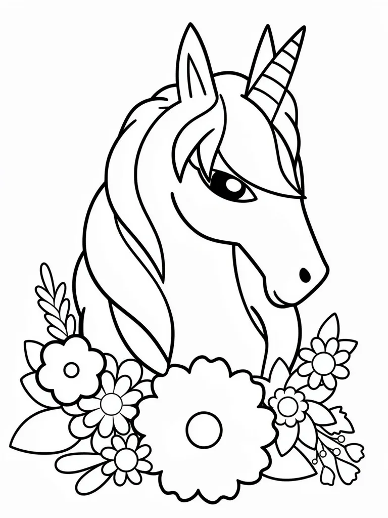 Единорог среди цветов