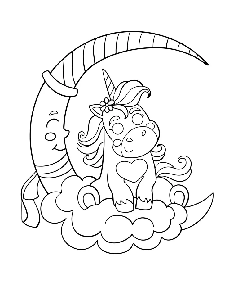 Единорожек на месяце