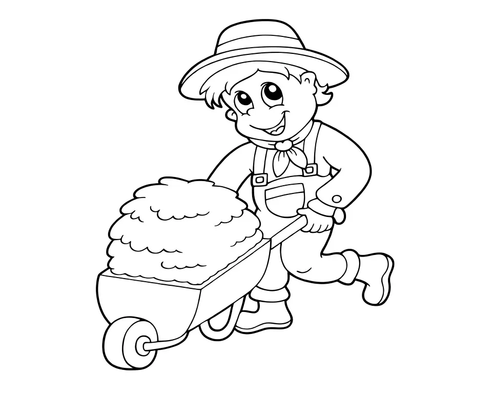 Фермер с сеном