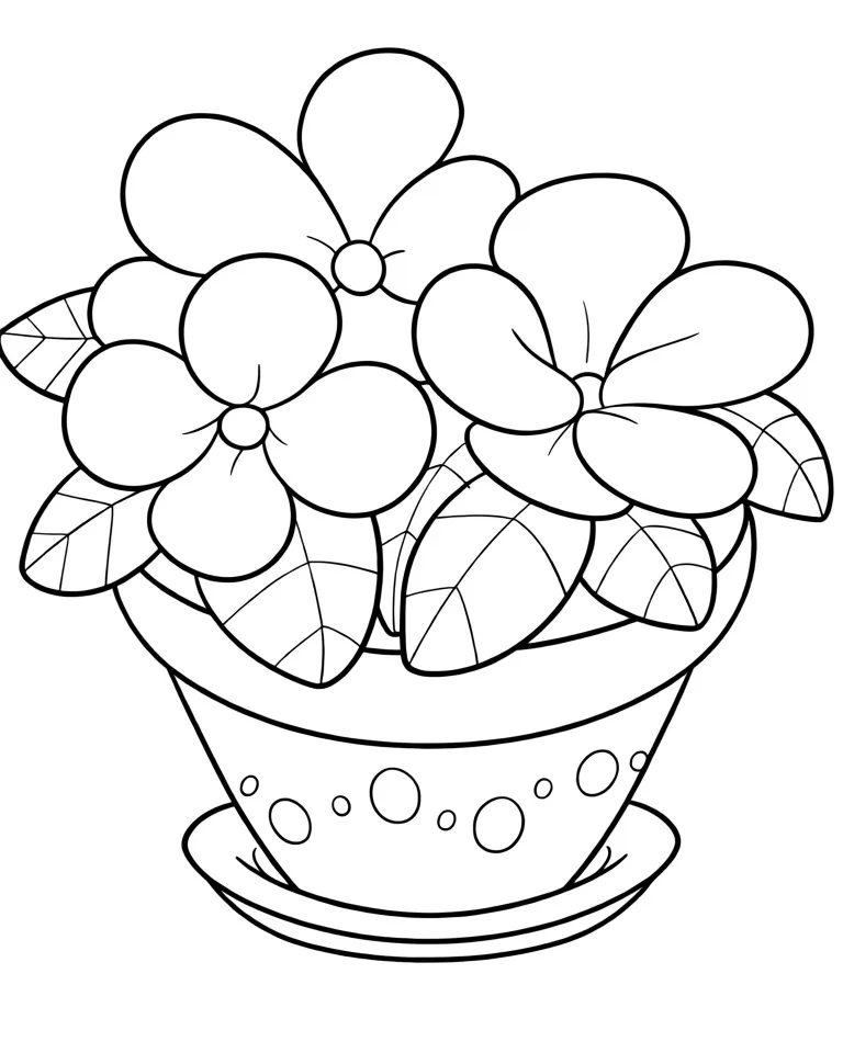 Фиалки в горшке