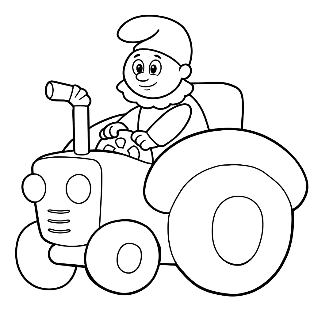 Гном на тракторе