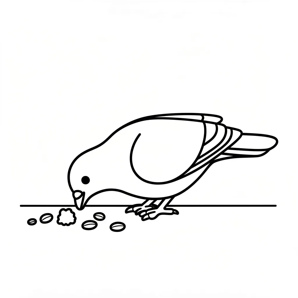 Голубь ищет корм