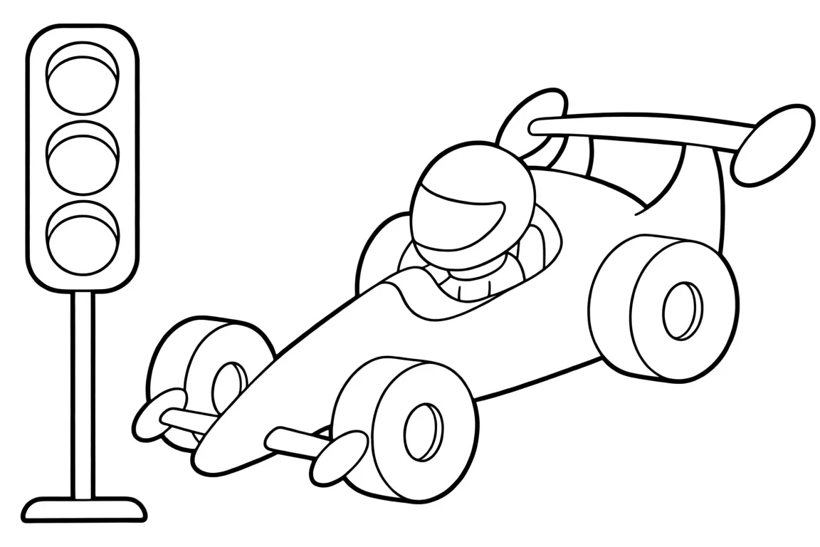 Гоночный болид и светофор