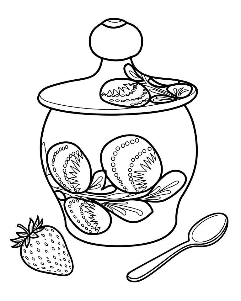 Горшочек с клубничным узором