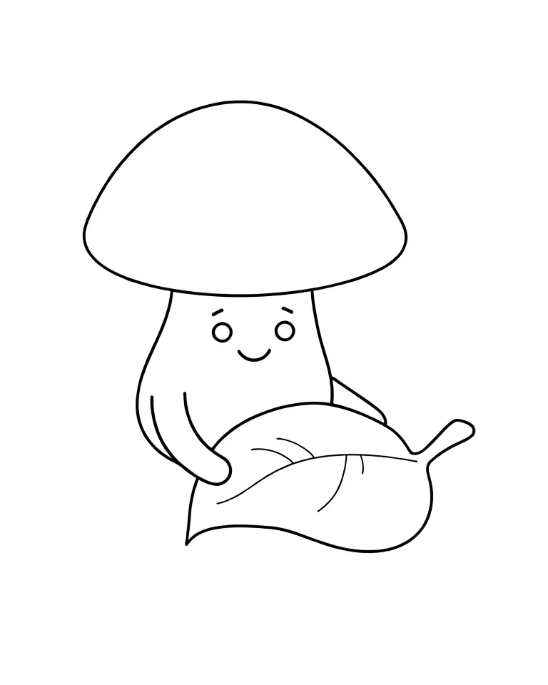 Гриб и листочек