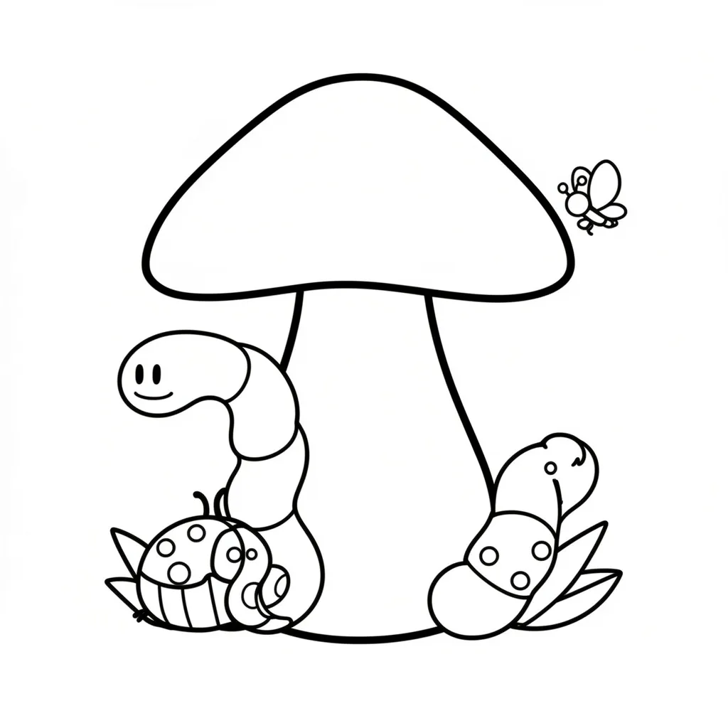 Гриб с червячком