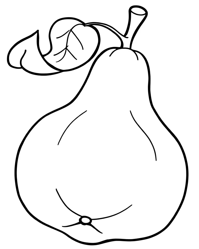 Груша с листочком