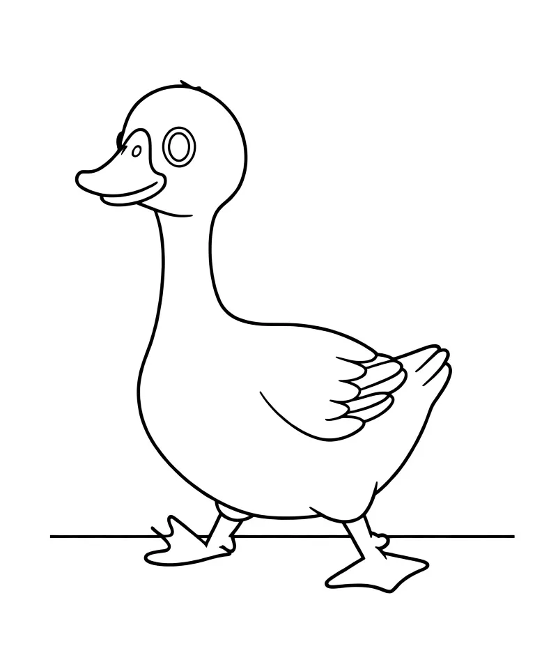 Гусь гуляет по двору