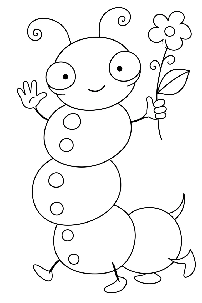 Гусеница с цветочком