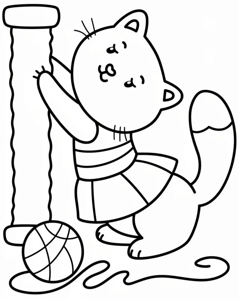 Игривая кошечка с клубком