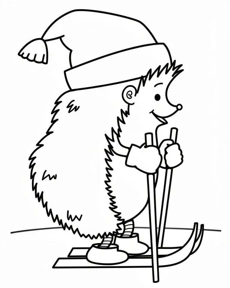 Ёжик на лыжах