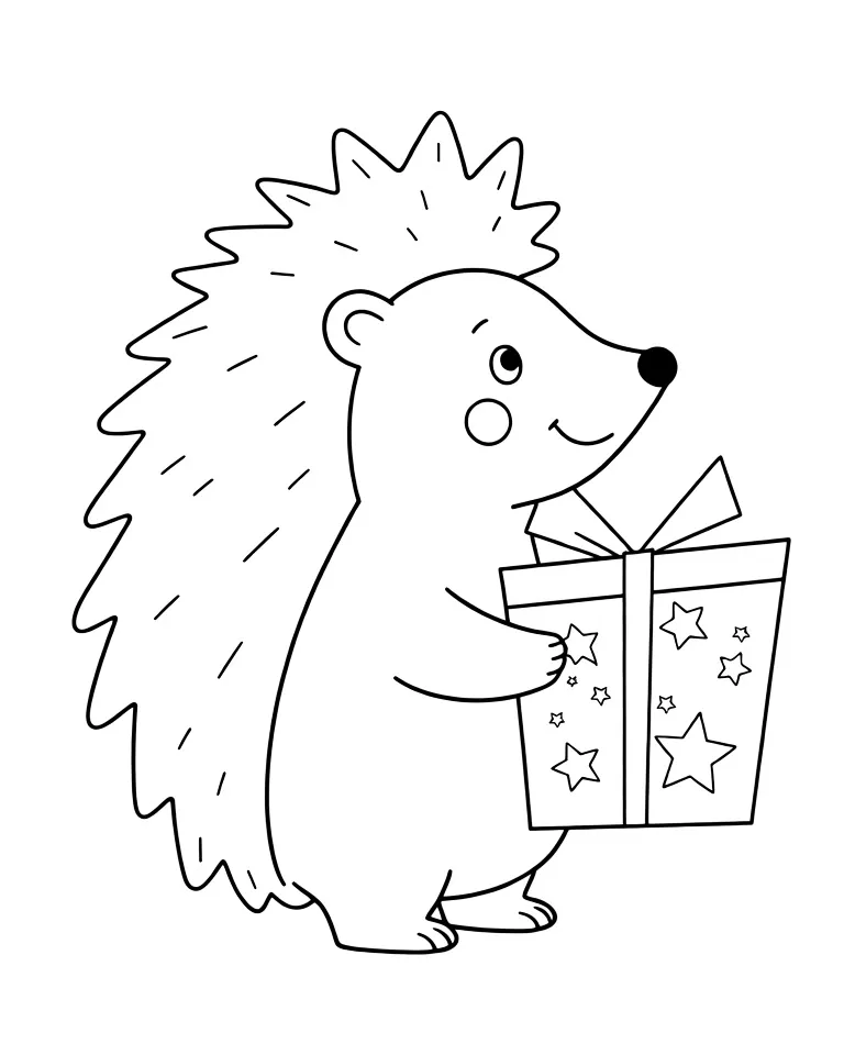 Ёжик с подарком