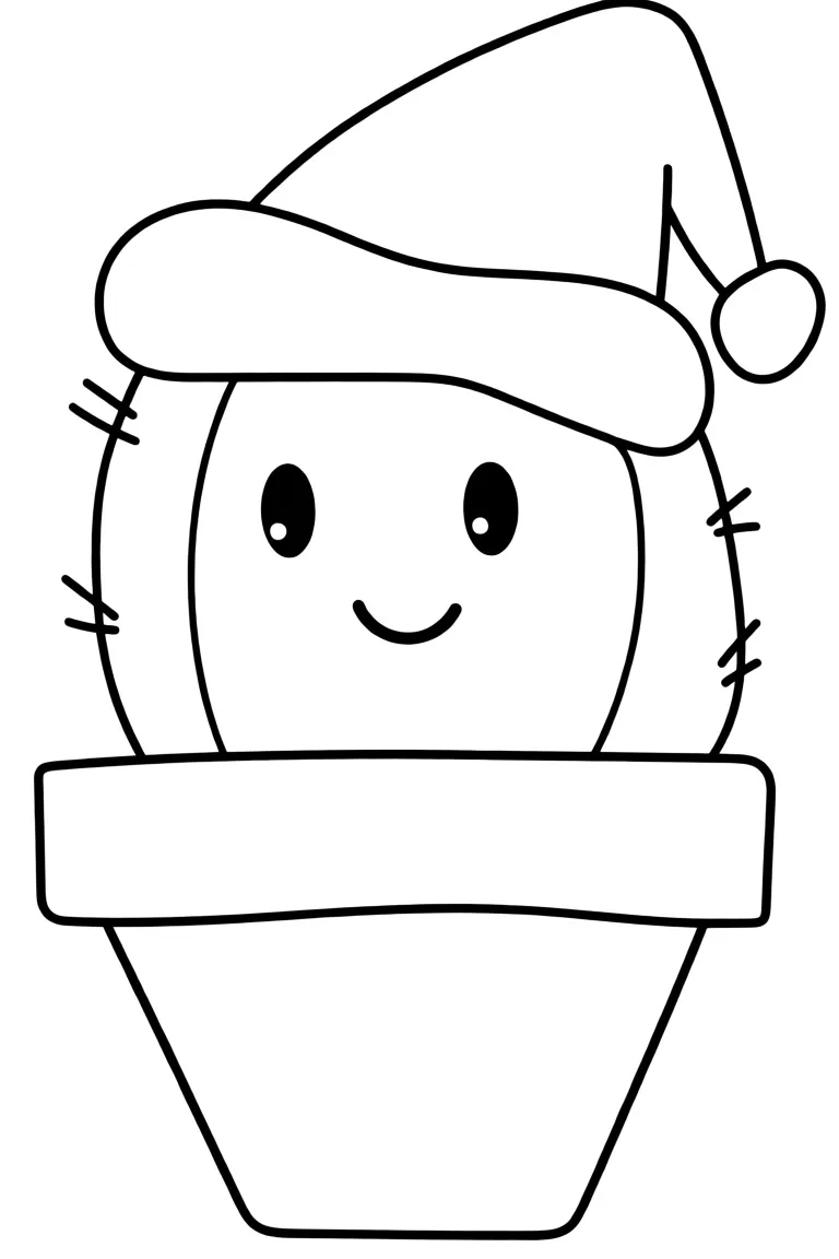 Кактус в новогоднем колпаке