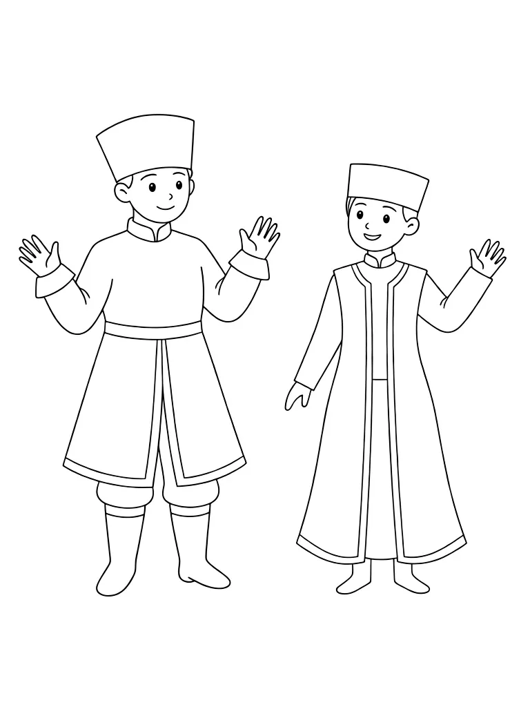 Калмыки в национальной одежде