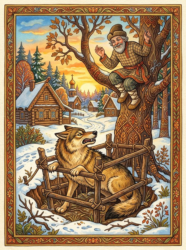 Казка про кравця и Вовка