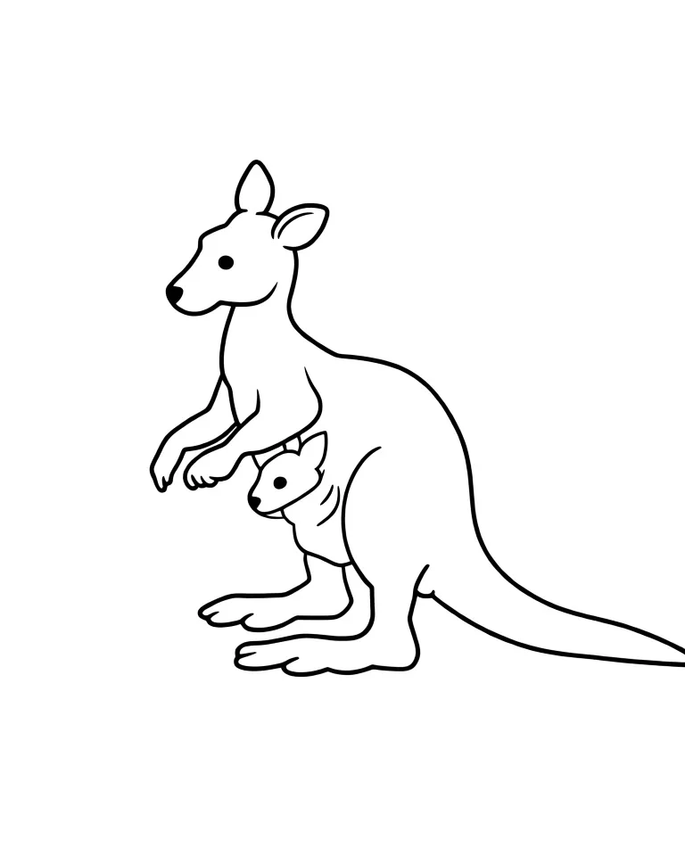 Кенгуру с детенышем