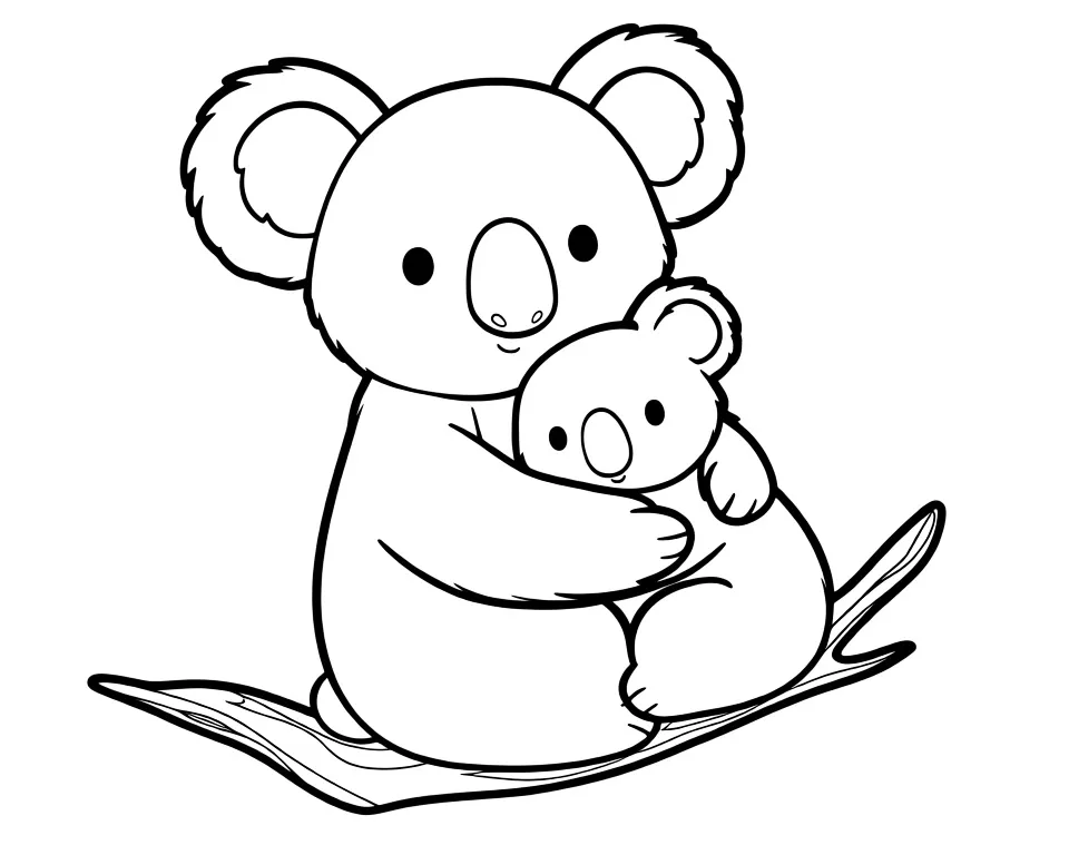 Коала с детенышем