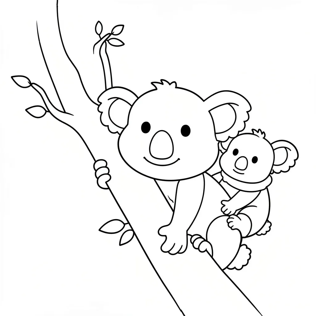 Коала со своим детенышем