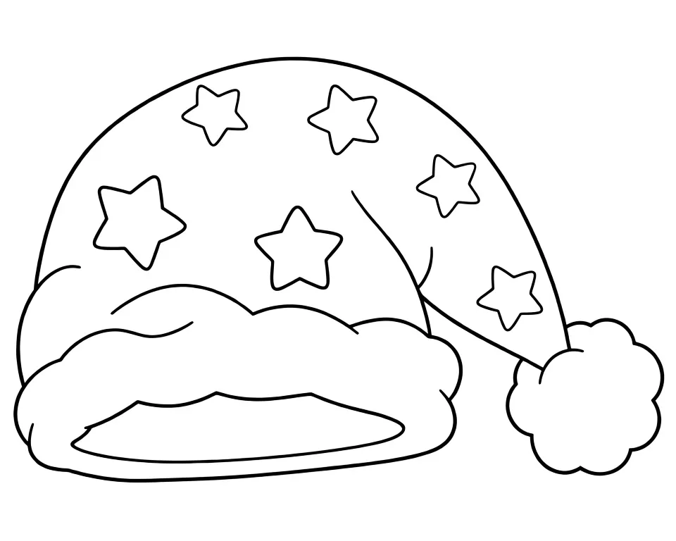 Колпак Деда Мороза со звездами