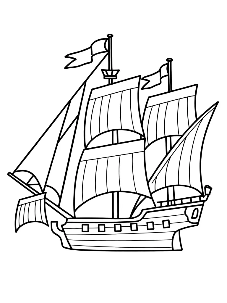 Корабль с множеством парусов