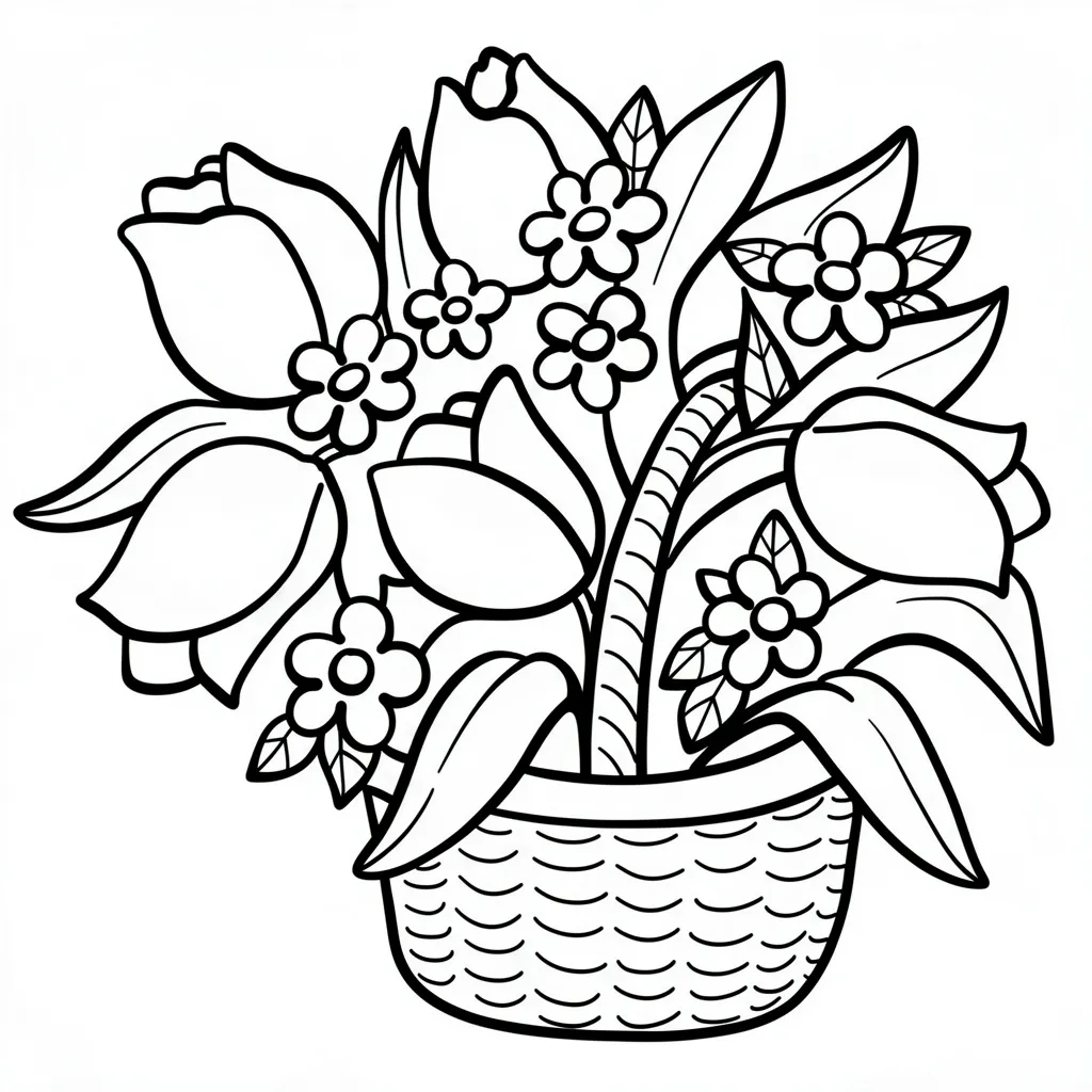 Корзина тюльпанов