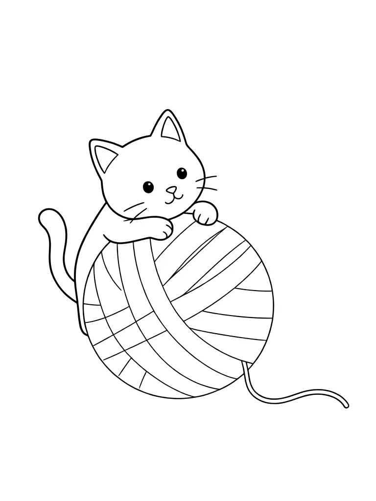 Кошка на клубке ниток