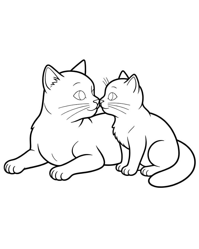 Кошка с котенком