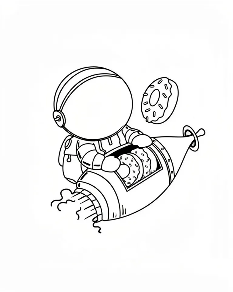 Космонавт достает пончики