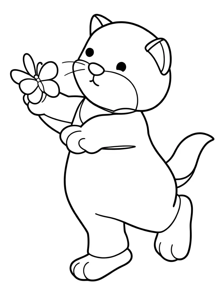 Котенок и бабочка