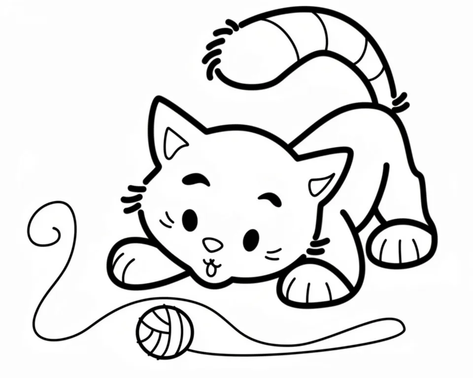 Котенок и клубок ниток